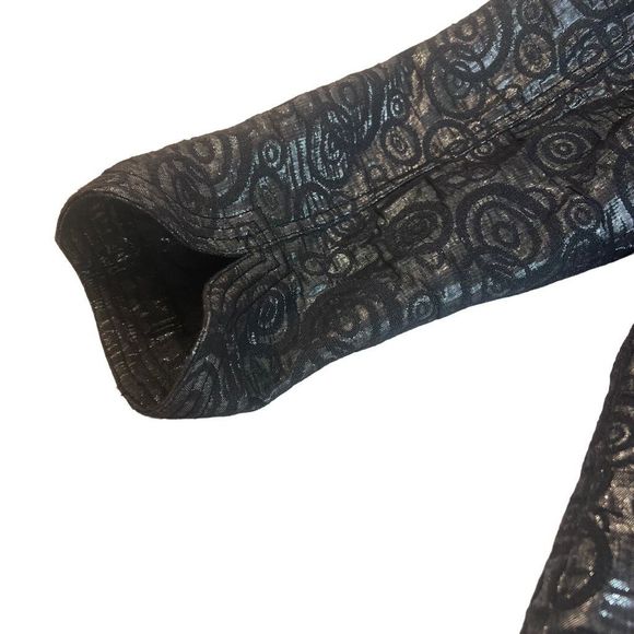 Ruby RD Women's Shiny Sparkly Metallic Button-down Blazer Black Size 14 NWT - Picture 7 of 11